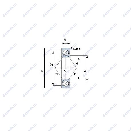 Подшипник QJ 1040 N2MA чертеж