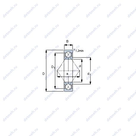 Подшипник QJ 206 N2MA чертеж