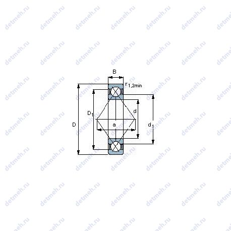 Подшипник QJ 306 MA чертеж