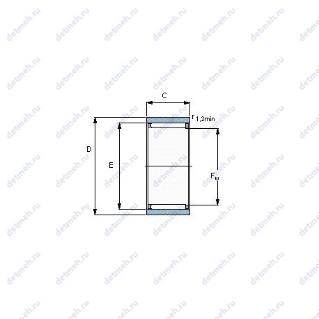Подшипник RNAO 12X22X12 TN чертеж