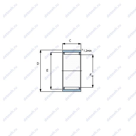 Подшипник RNAO 17X25X13 чертеж