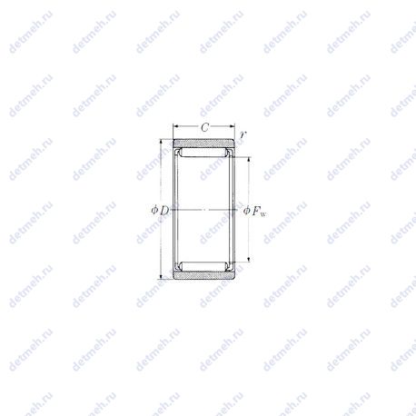 Подшипник RNAF101710 чертеж