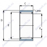 Чертеж подшипника RNAO 50X65X40
