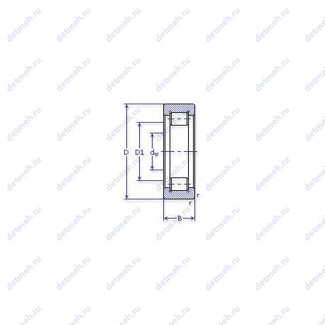 Подшипник RNU 1007 ECP чертеж