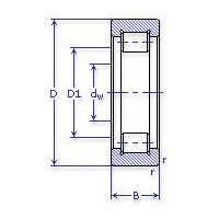 Чертеж подшипника RNU 1038 ML