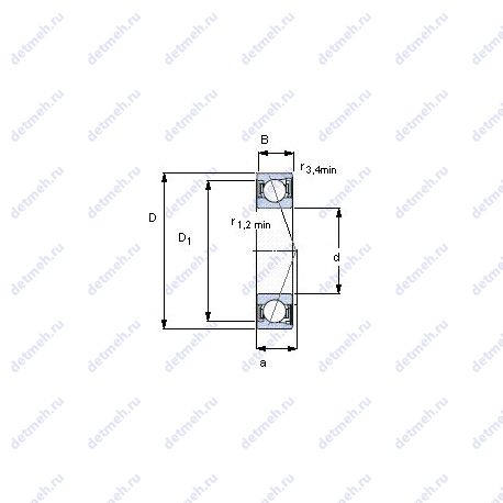 Подшипник S7006 ACD/HCP4A чертеж