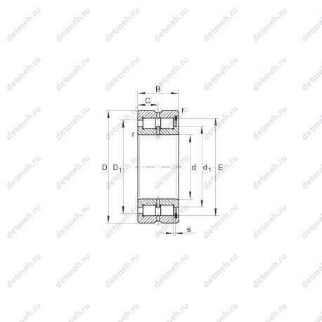 Подшипник SL18 5004 чертеж