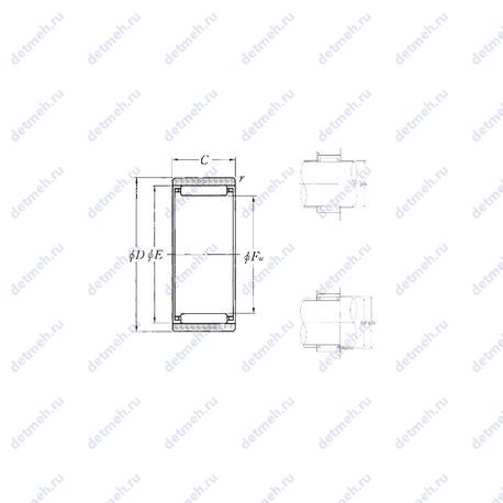 Подшипник RNAO12x22x12 чертеж