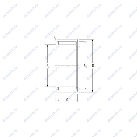 Подшипник RNAO14X22X13 чертеж