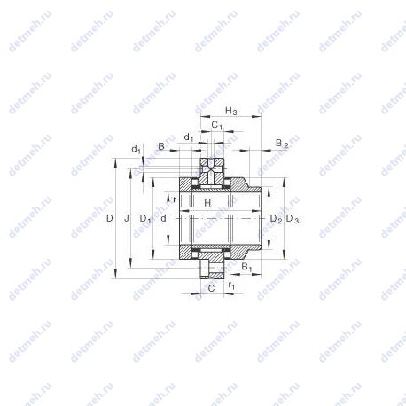 Подшипник ZARF 90210 L TN чертеж