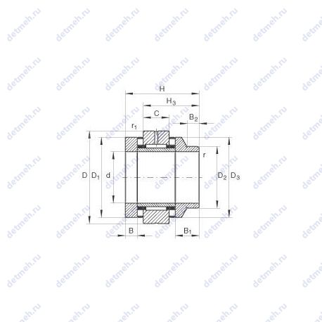 Подшипник ZARN 2052 L TN чертеж