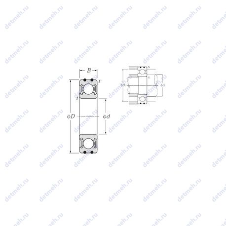 Подшипник AC-6004LLU чертеж