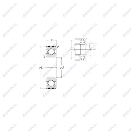 Подшипник AC-6202 чертеж