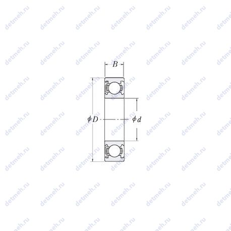 Подшипник B6-63ZZ чертеж