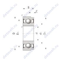 Чертеж подшипника BB1-3168