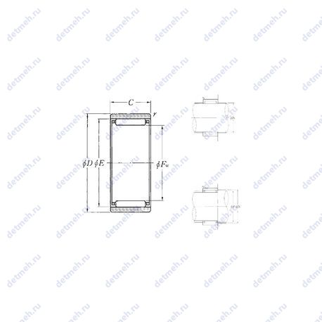 Подшипник RNAO-6x13x8T2 чертеж