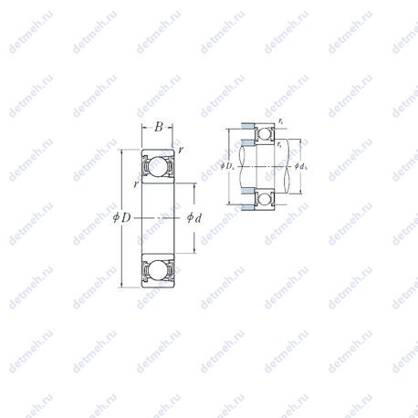 Подшипник BL 205 ZZ чертеж