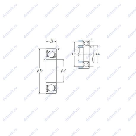 Подшипник BL 307 Z чертеж