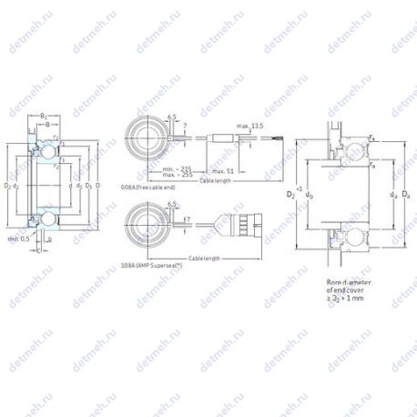 Подшипник BMO-6206/064S2/UA108A чертеж