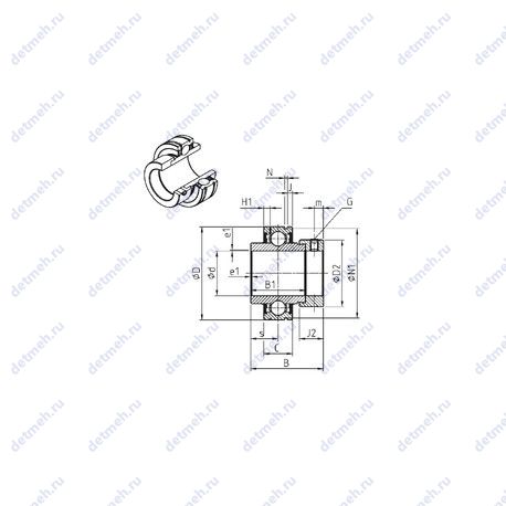 Подшипник CEX206-20 чертеж