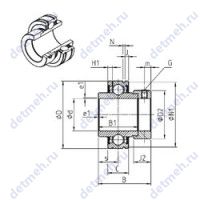 Чертеж подшипника CEX206-20
