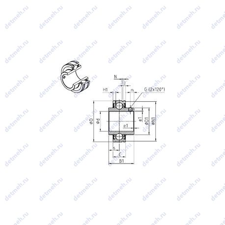 Подшипник CUC204 чертеж