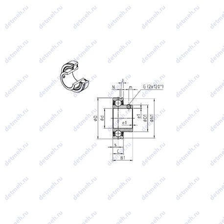 Подшипник CUS204 чертеж