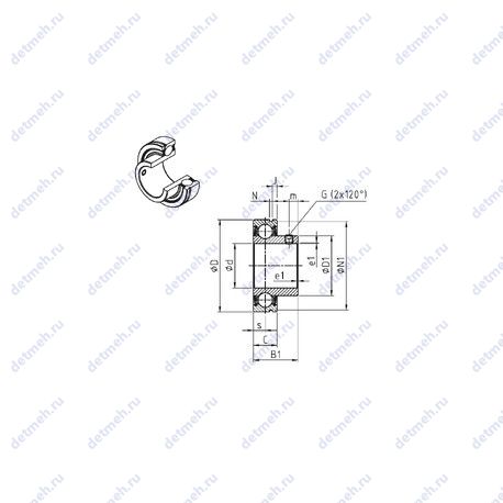 Подшипник CUS205-16 чертеж