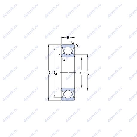 Подшипник D/W RW4-2Z чертеж