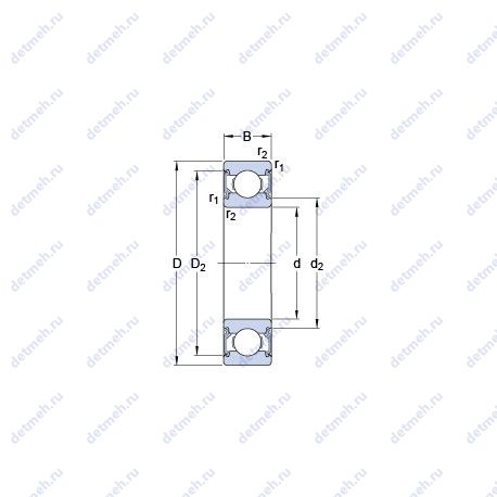 Подшипник E2.6003-2RSH чертеж