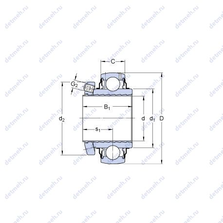 Подшипник E2.YSP 205 SB-2F чертеж