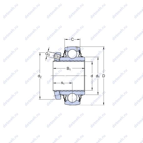 Подшипник E2.YSP 208-108 SB-2F чертеж