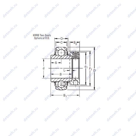 Подшипник SA208F чертеж