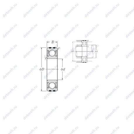 Подшипник EC-6209ZZ чертеж