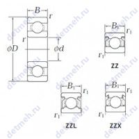 Чертеж подшипника EE3S ZZ