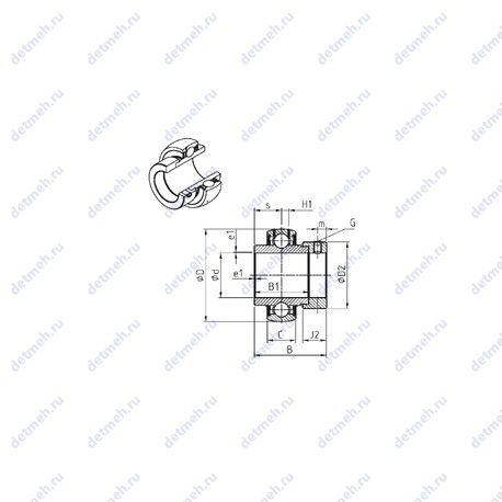 Подшипник EX201-08 чертеж