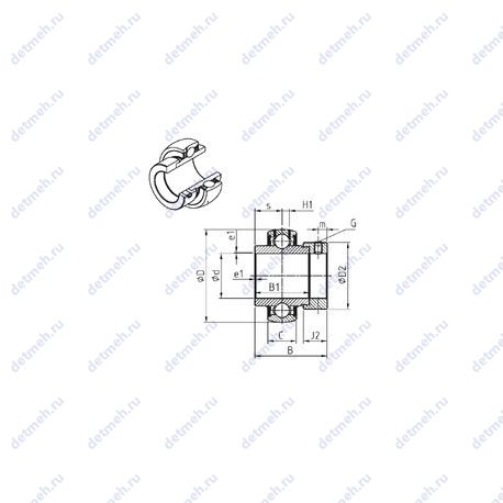 Подшипник EX307-20 чертеж