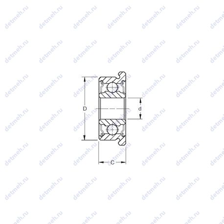 Подшипник F6001-2RS чертеж