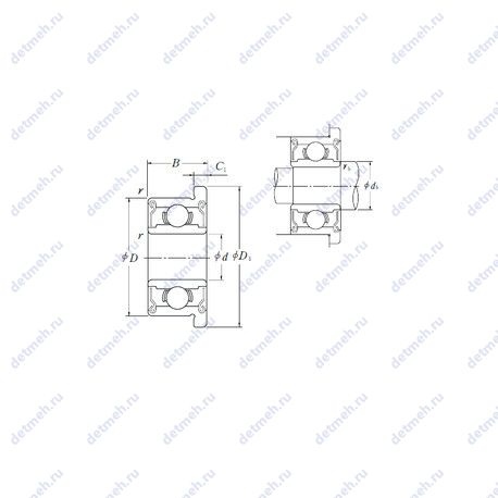 Подшипник F602XZZ чертеж