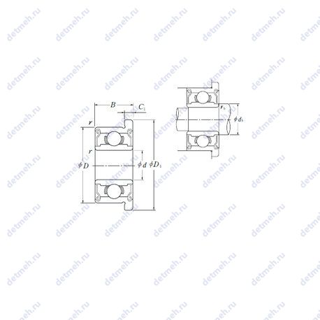 Подшипник F635VV чертеж