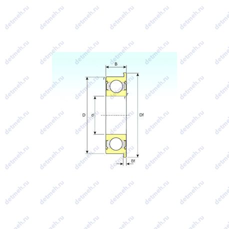 Подшипник F63800ZZ чертеж