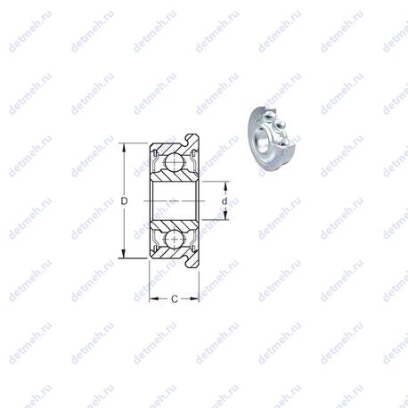 Подшипник F688-2ZW4 чертеж