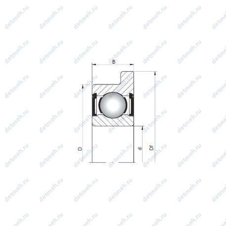 Подшипник FL60/1.5 ZZ чертеж