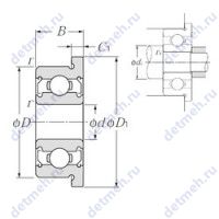 Чертеж подшипника FLR133ZZA