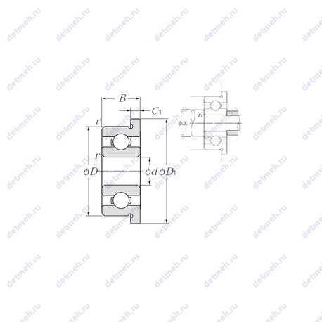 Подшипник FLR156 чертеж