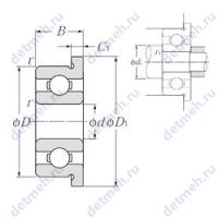 Чертеж подшипника FLR188
