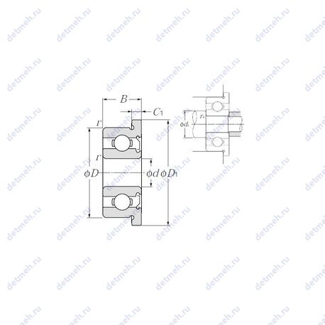 Подшипник FLW69/2.5SA чертеж