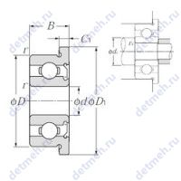 Чертеж подшипника FLW692SA