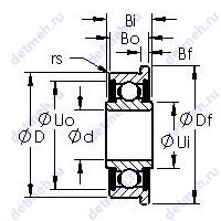 Чертеж подшипника FR10-2RS