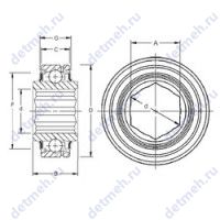 Чертеж подшипника G206KPP4